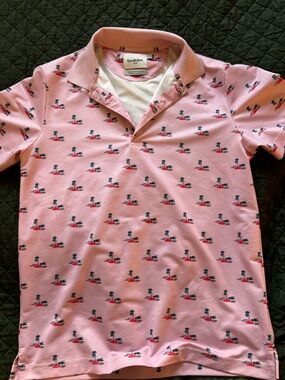 Goodfellow & Co Pink Palm-Print Polo